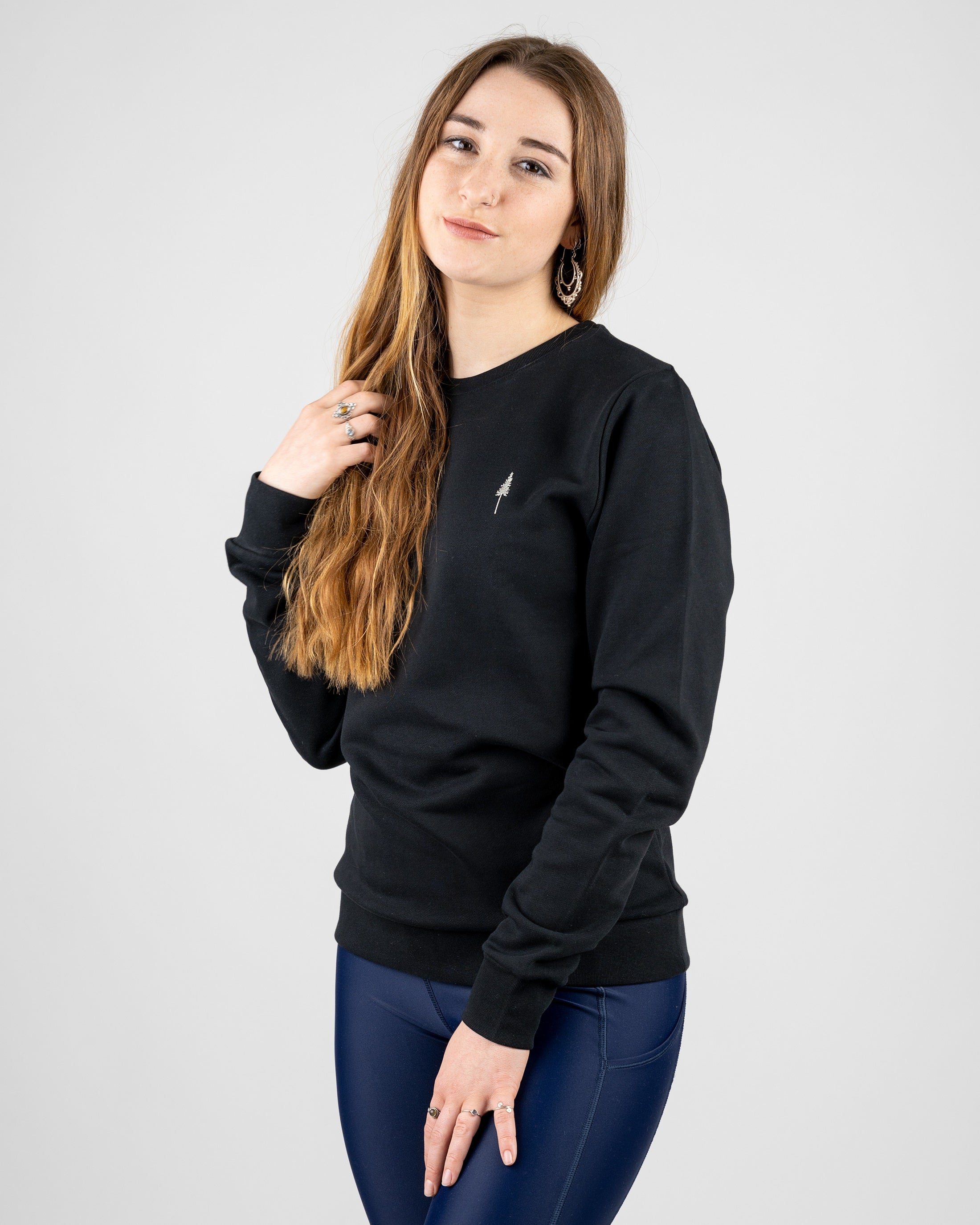 Sweatshirt femme en coton bio TreeSweater Noir