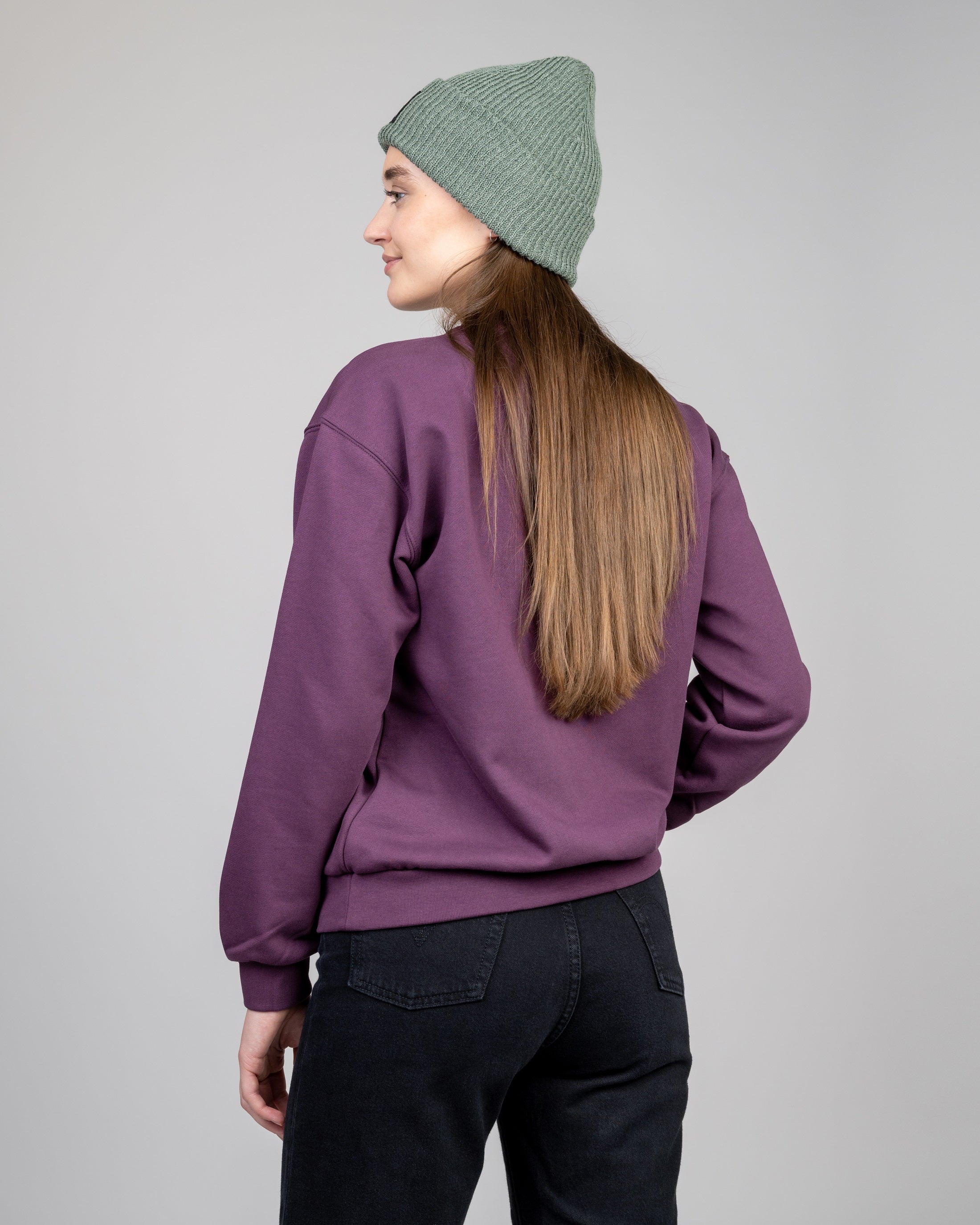 Organic cotton sweatshirt TreeSweater Raglan Women Lavender