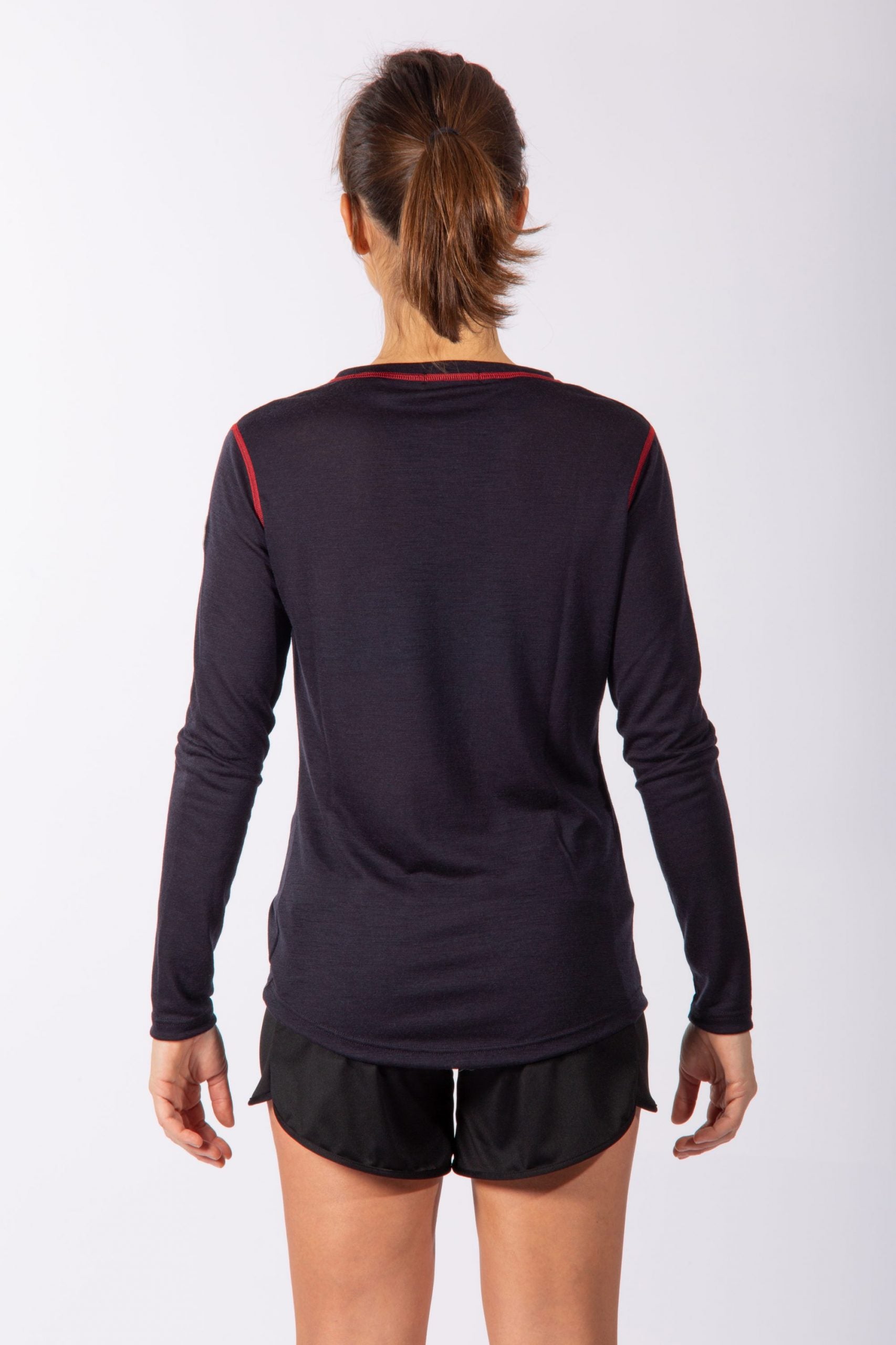 T-Shirt Mérinos Femme Manches Longues Bleu Nuit