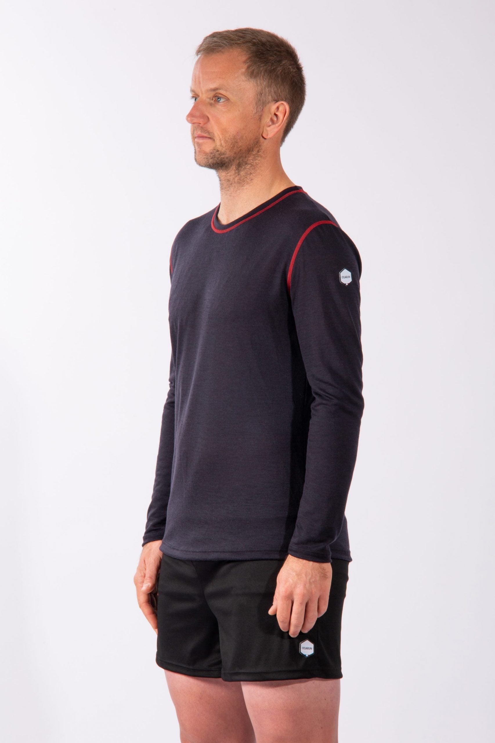 T-Shirt Mérinos Homme Manches Longues Bleu Nuit