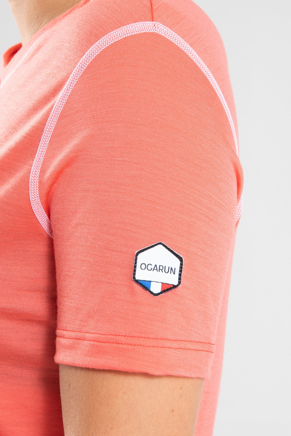 T-Shirt Running Femme Corail en mérinos et lyocell