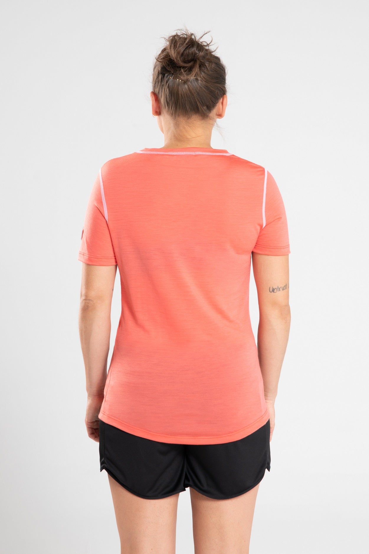T-Shirt Running Femme Corail en mérinos et lyocell