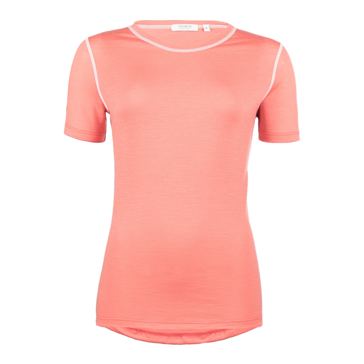 T-Shirt Running Femme Corail en mérinos et lyocell