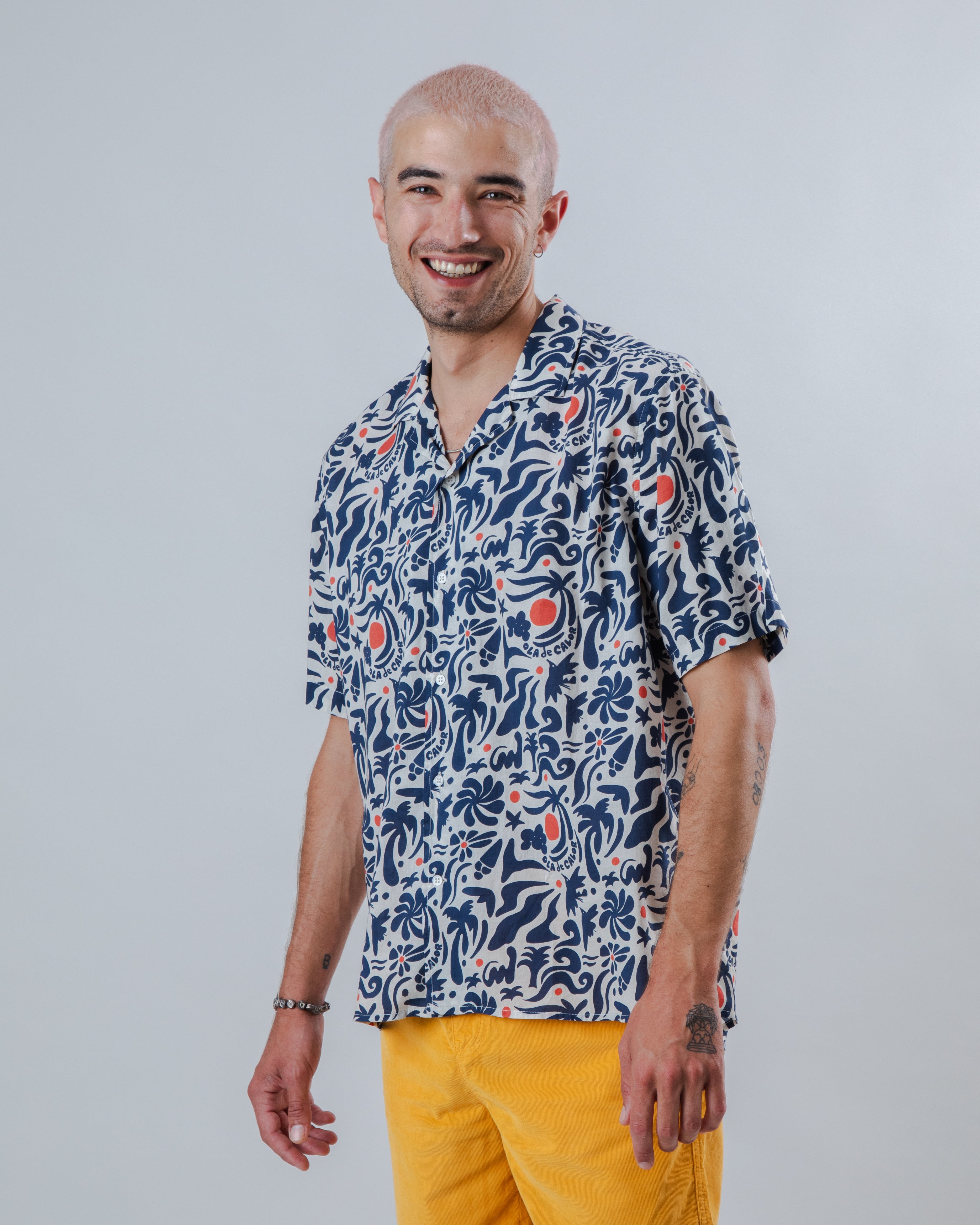 Ola De Calor Aloha Blaue Hemd
