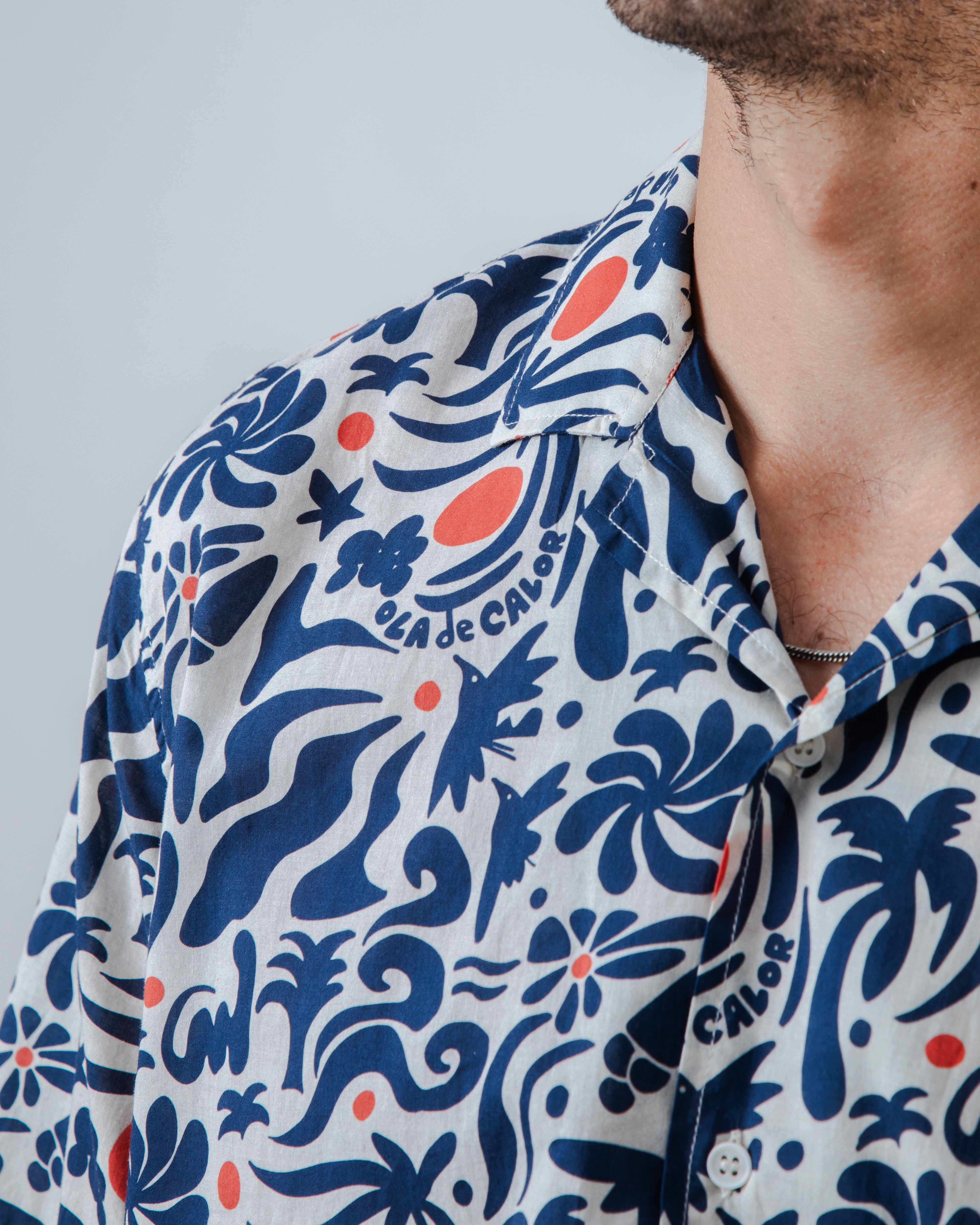 Ola De Calor Aloha Blaue Hemd