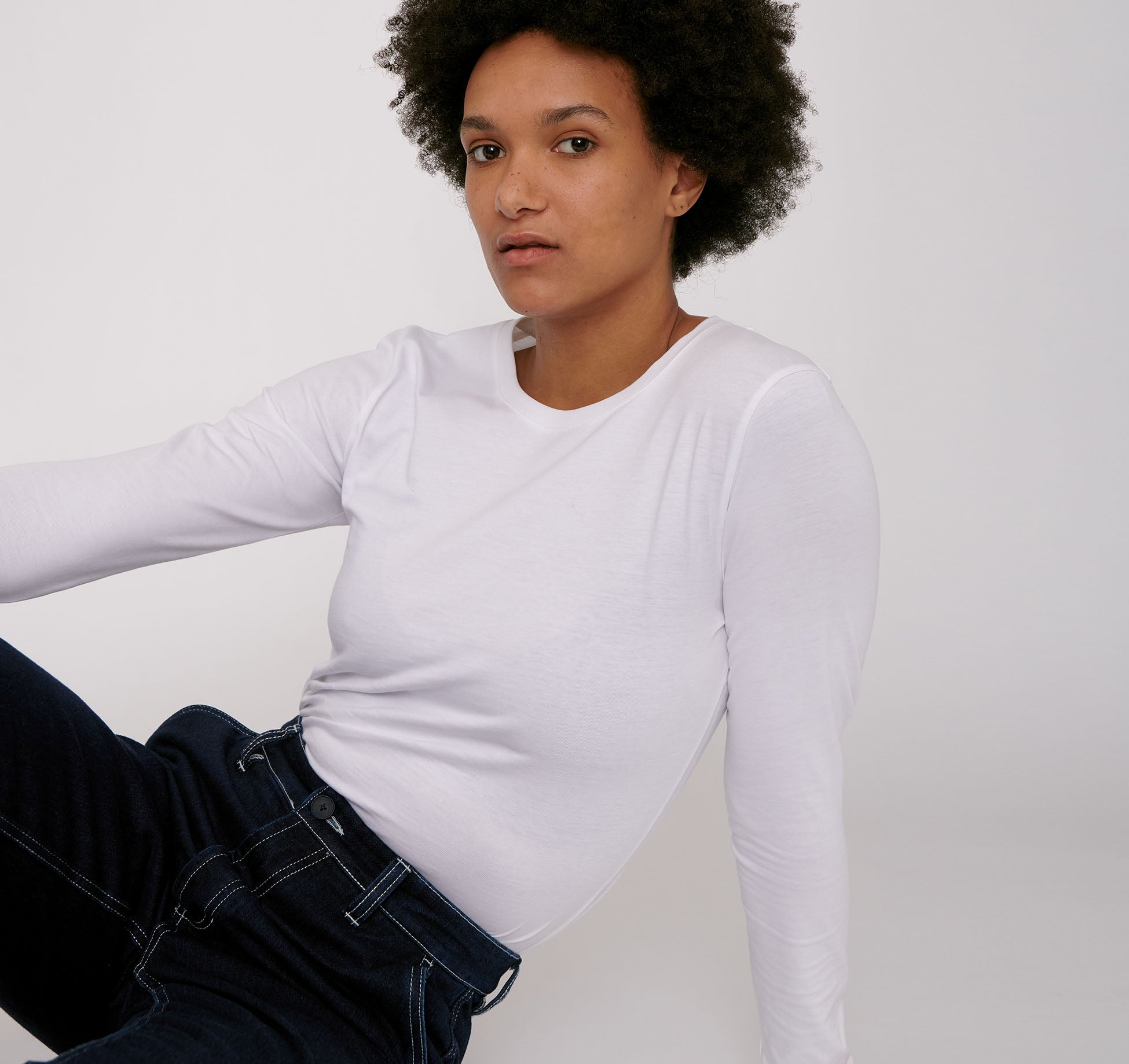 T-shirt manches longues blanc