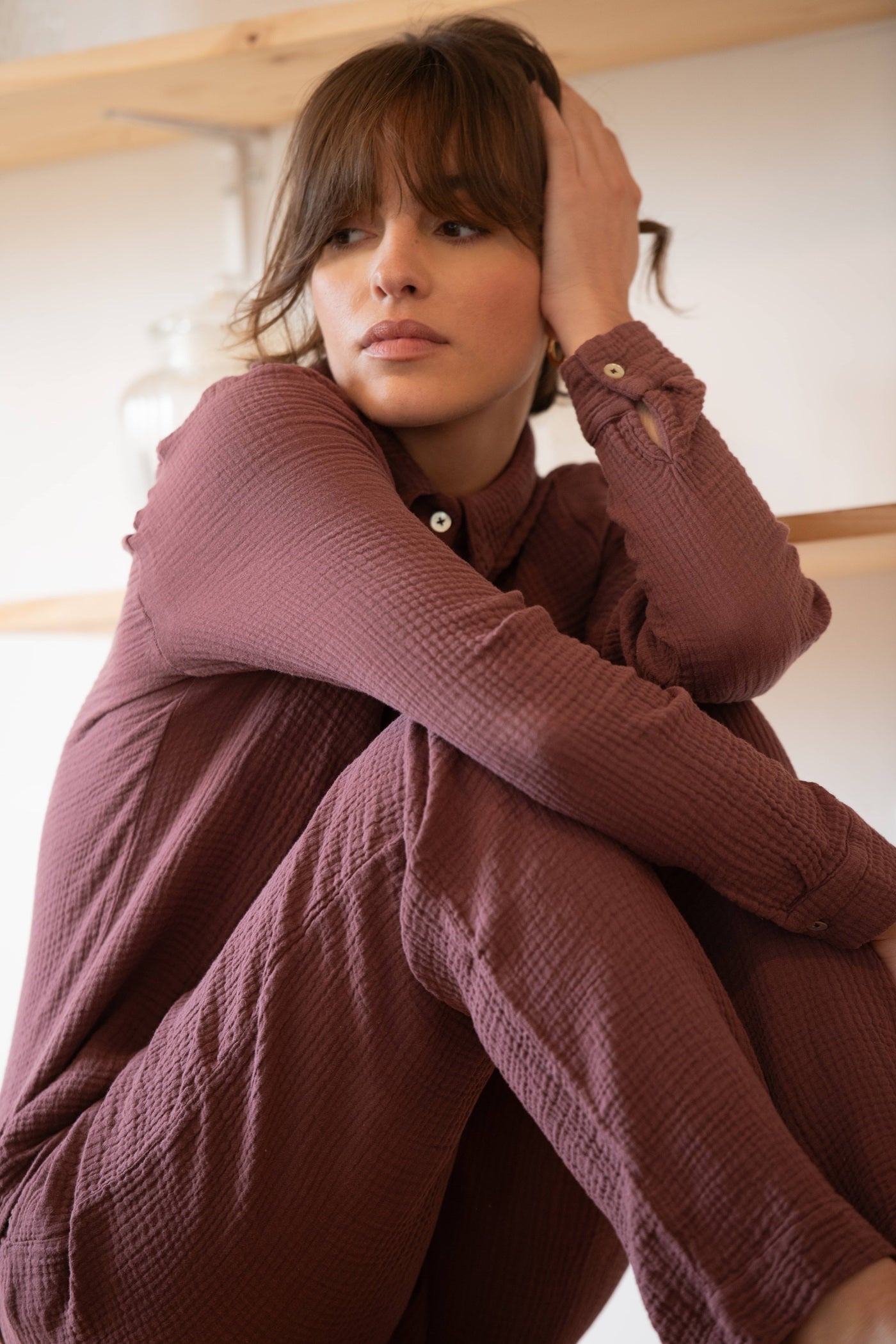 Pyjamas Pants Daphne Bordeaux