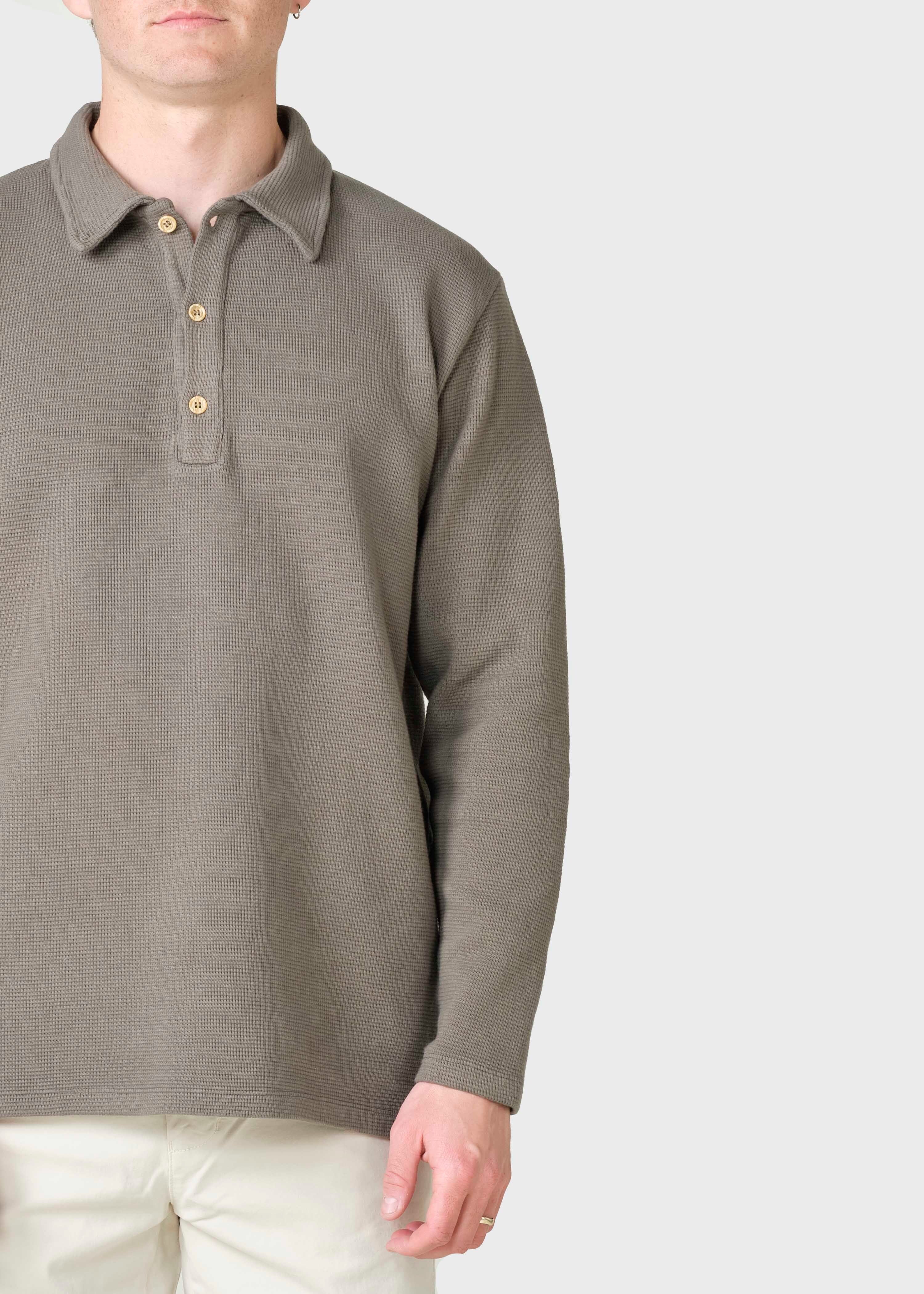 Banks Taupe Long Sleeve Polo Shirt