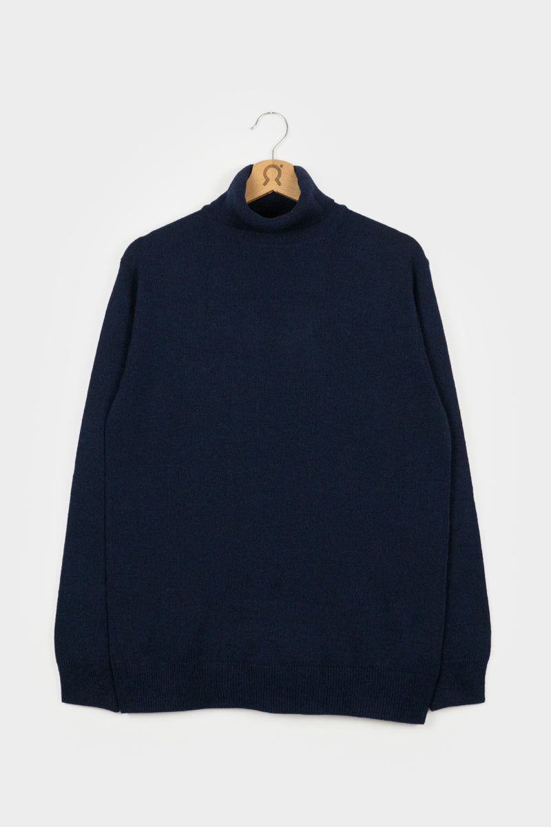Pull Col roulé cachemire Alberto marine