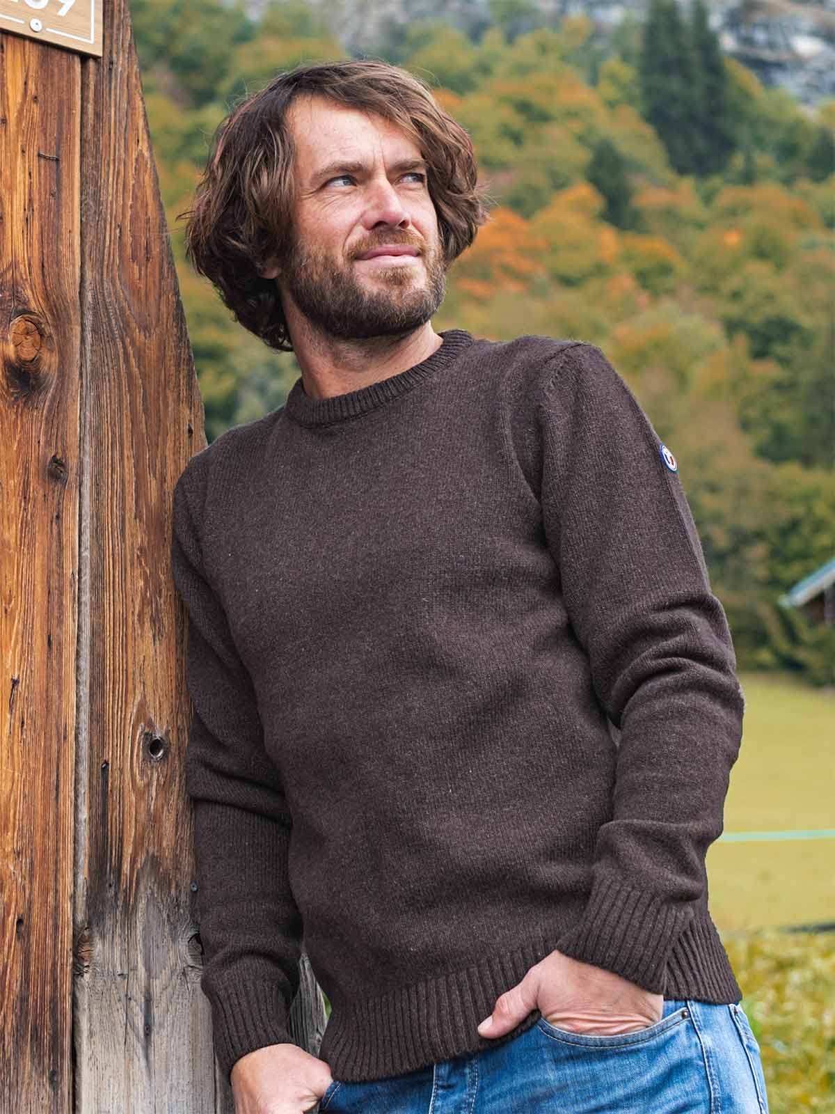 Pull mérinos Homme Le Frileux Chocolat