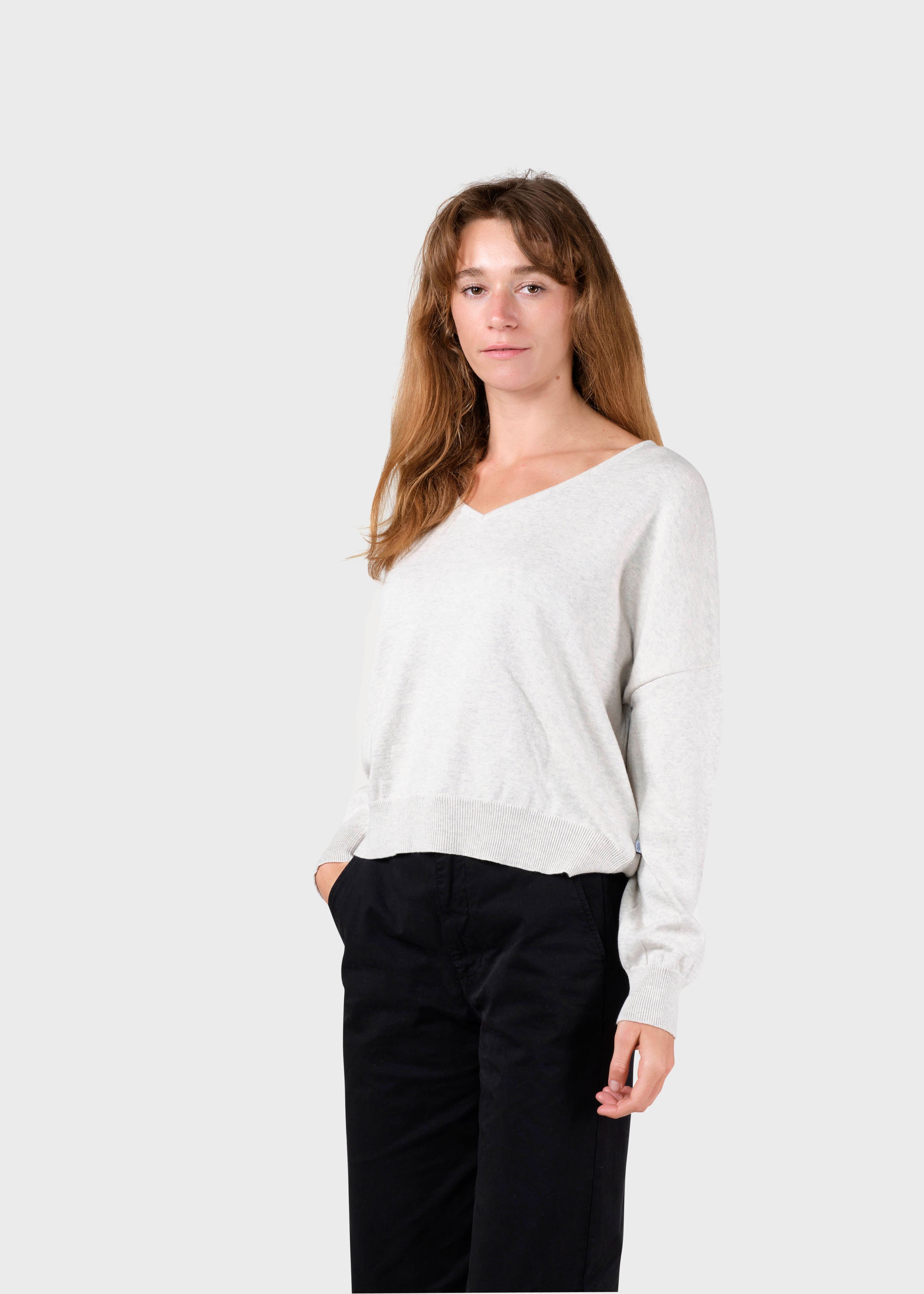 Randi Beige V-Neck Sweater
