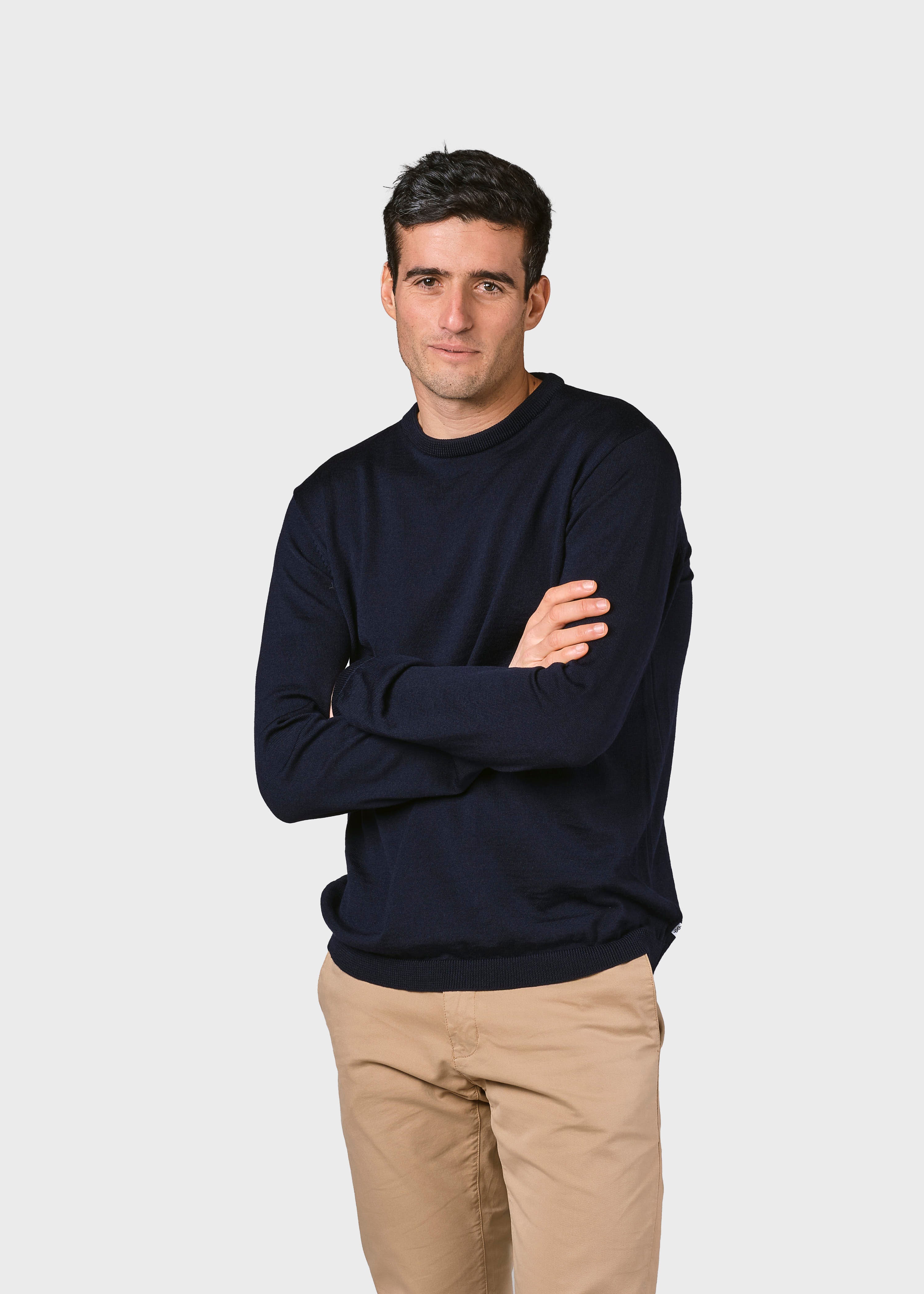Thin Navy Blue Merino Wool Sweater