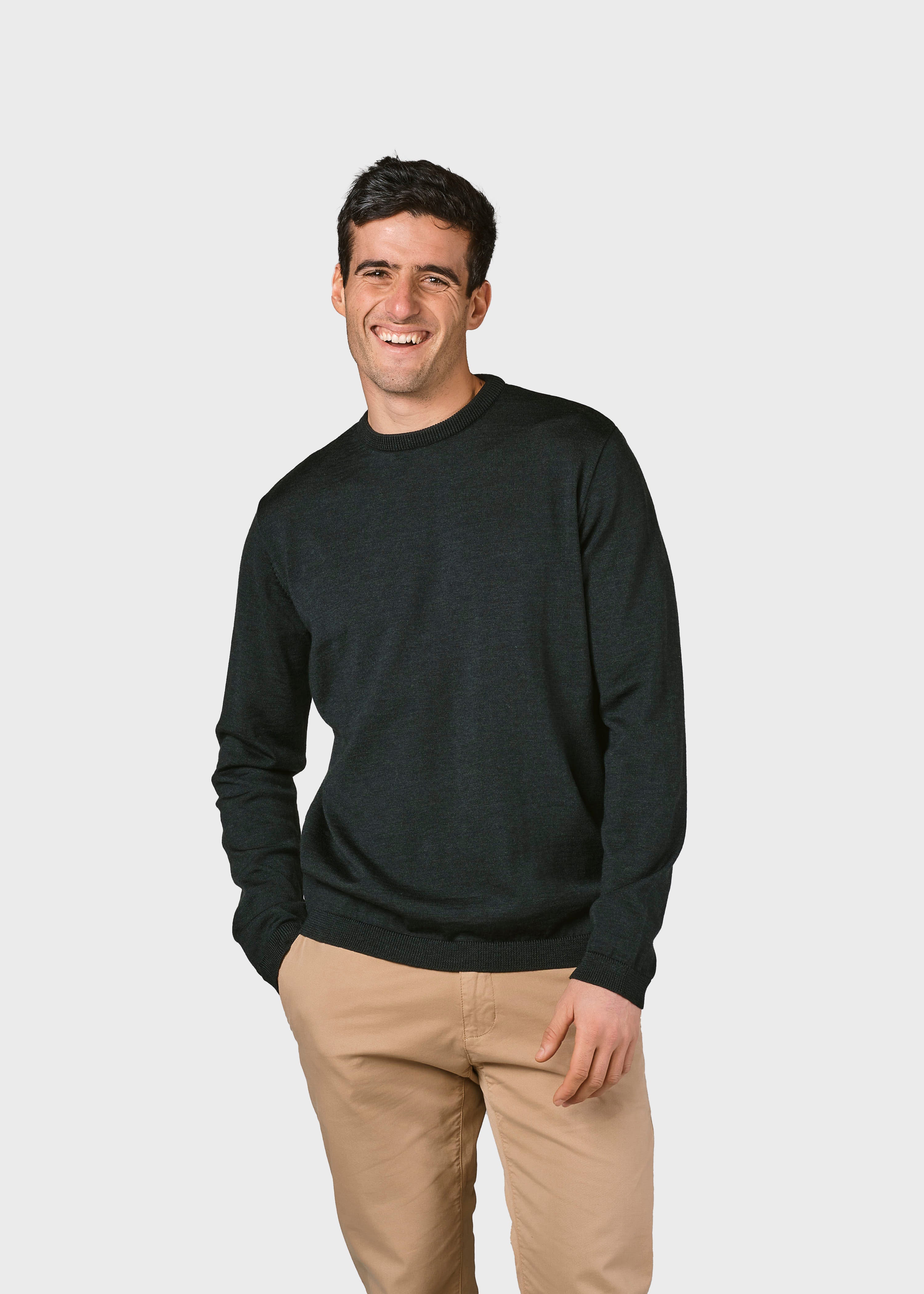 Thin Olive Green Merino Wool Sweater