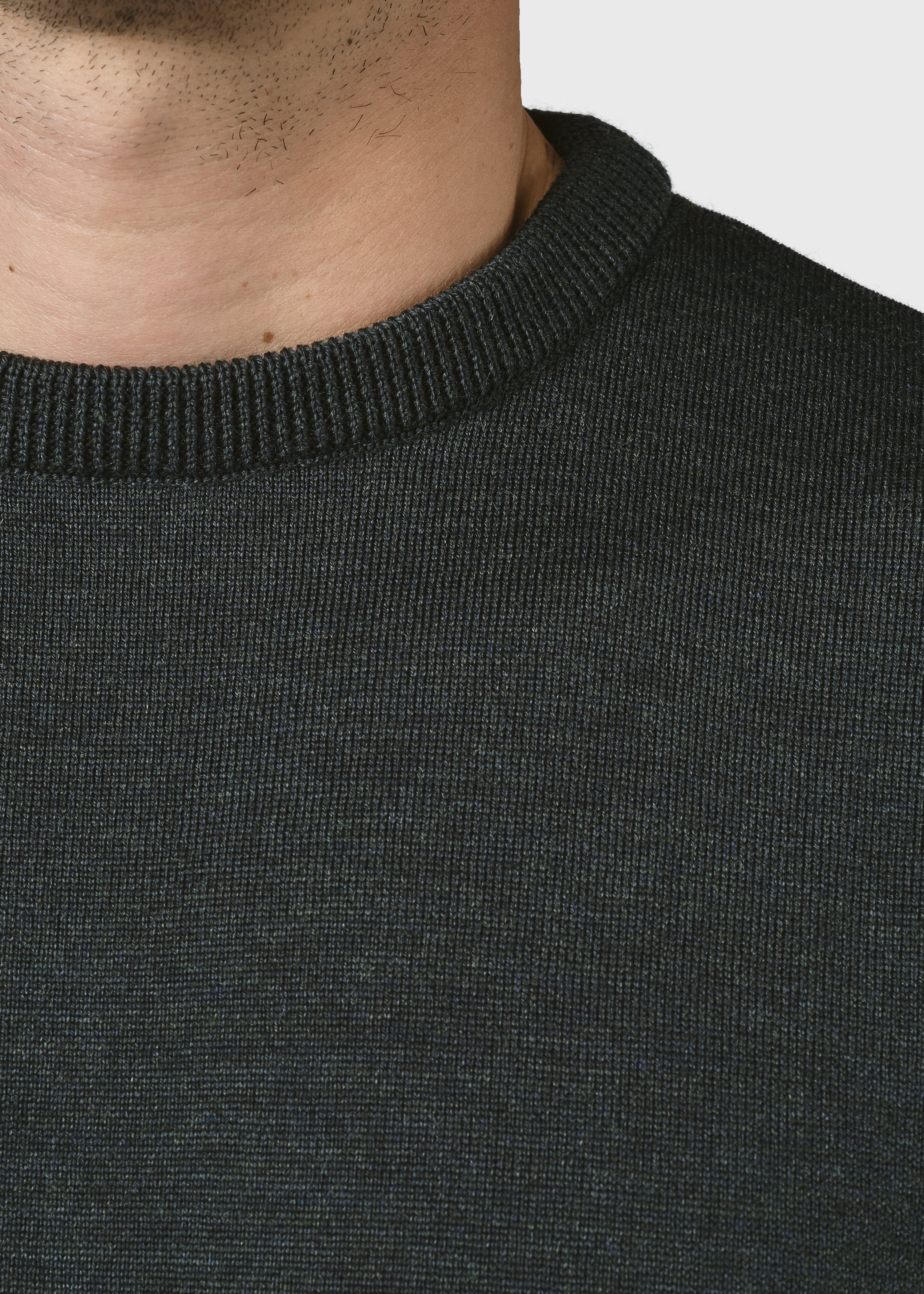 Thin Olive Green Merino Wool Sweater