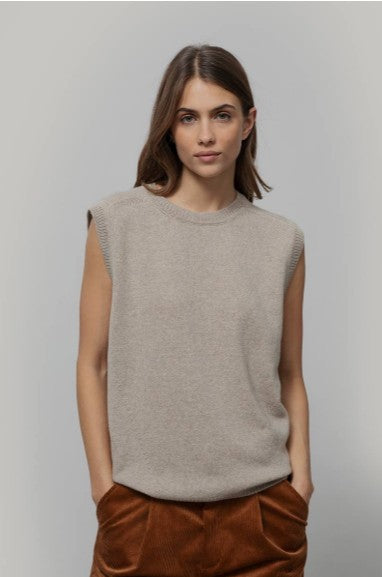 Gilet sans manche Angela Beige