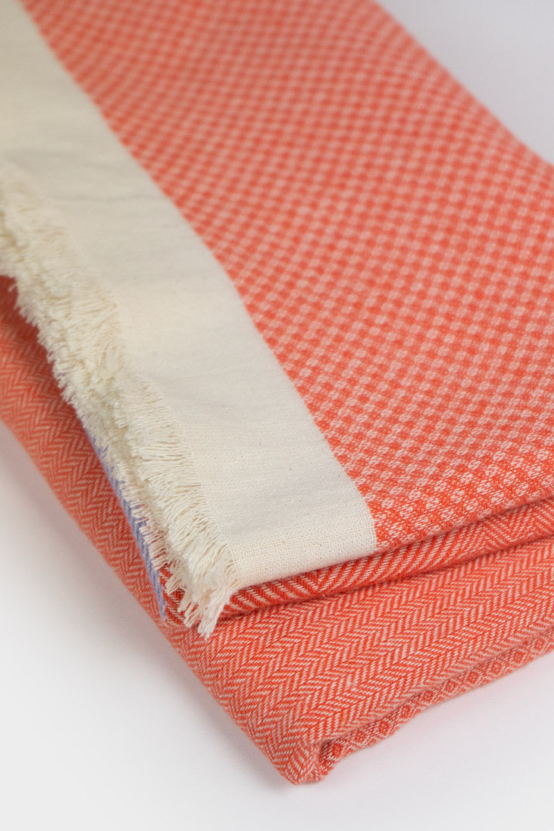 Linge de Plage en coton recyclé Scirocco Orange-Lilas