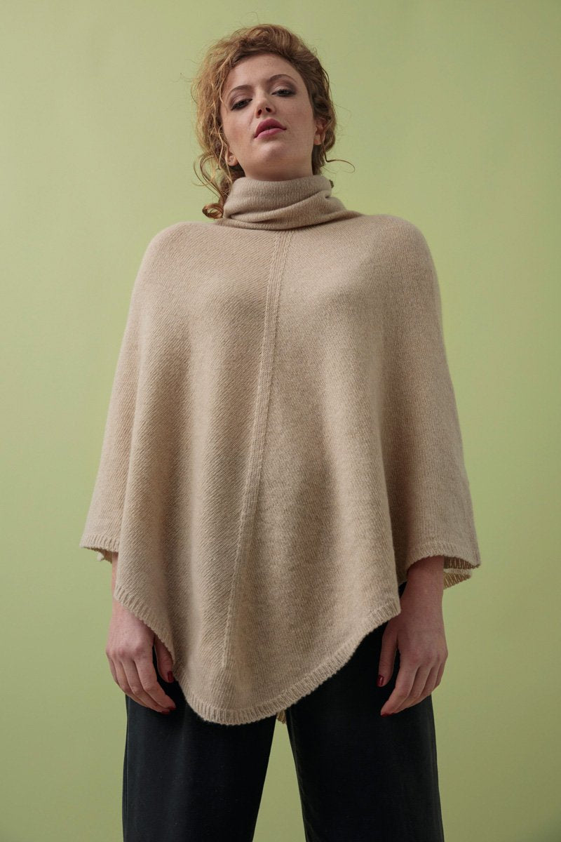Poncho cachemire Elisabetta Beige
