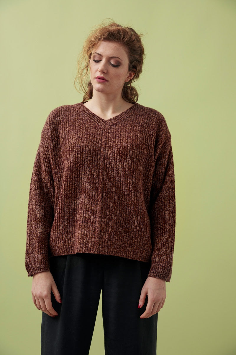 Pull cachemire Luisa Violet chiné