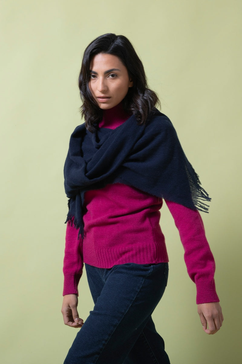 Écharpe cachemire femme Maia Bleu Marine