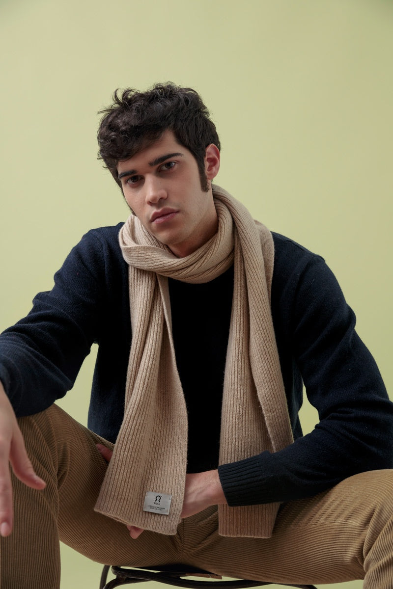 Écharpe cachemire unisexe Federico Beige