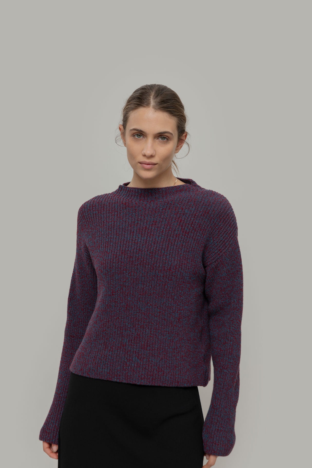 Pullover Melissa Bordeaux Blau Meliert