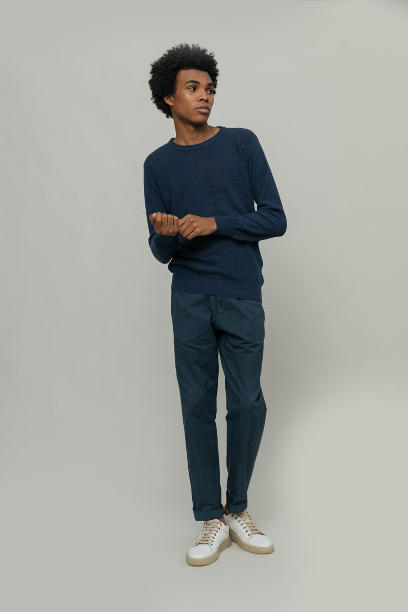 Gino Recycled Cotton Sweater Baltic Blue