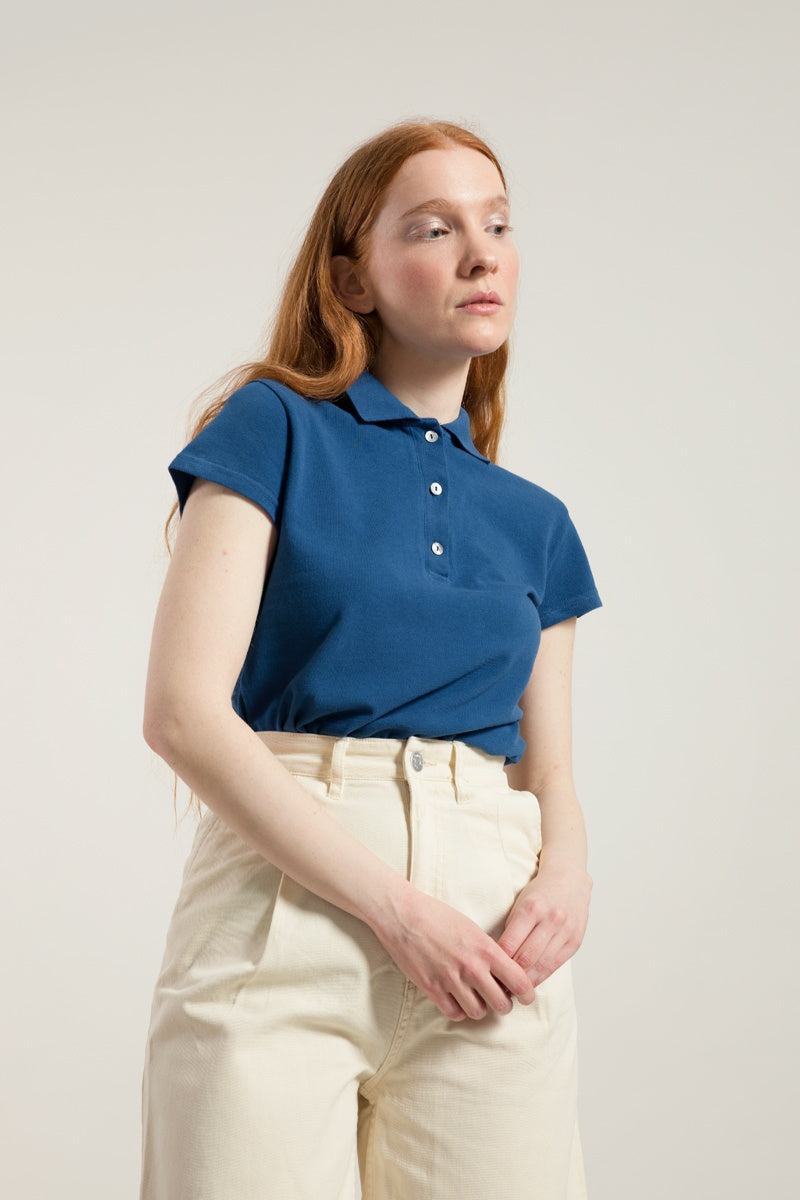 Polo Femme en coton bio Rita Bleu