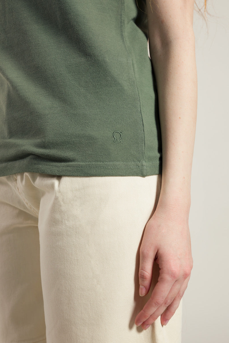 Polo Femme en coton bio Rita Vert Olive