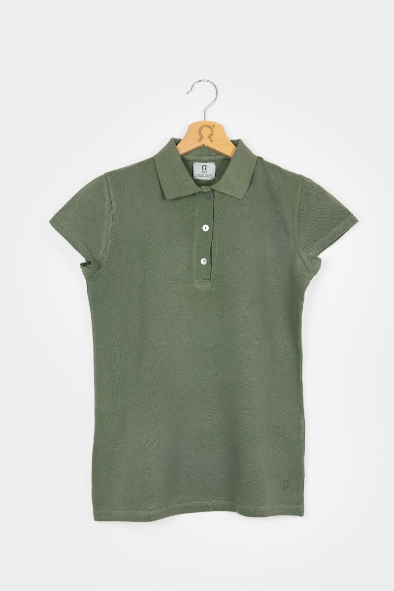 Polo Femme en coton bio Rita Vert Olive