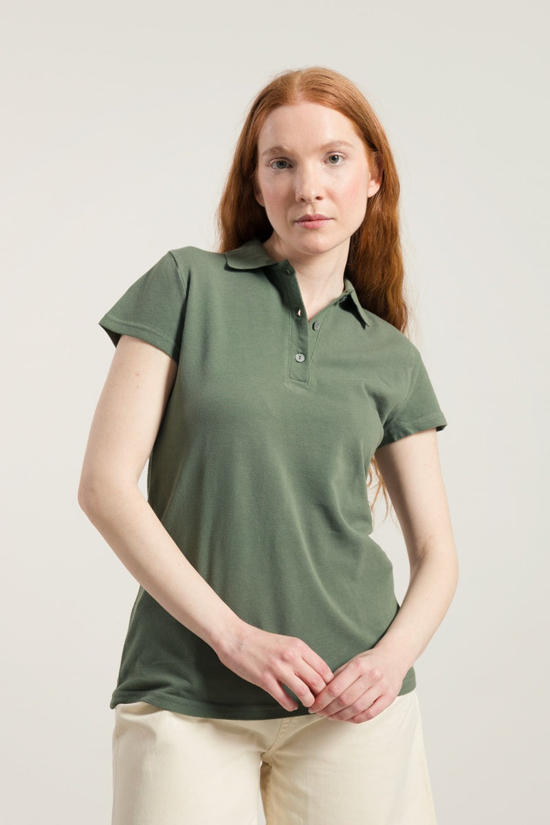 Polo Femme en coton bio Rita Vert Olive