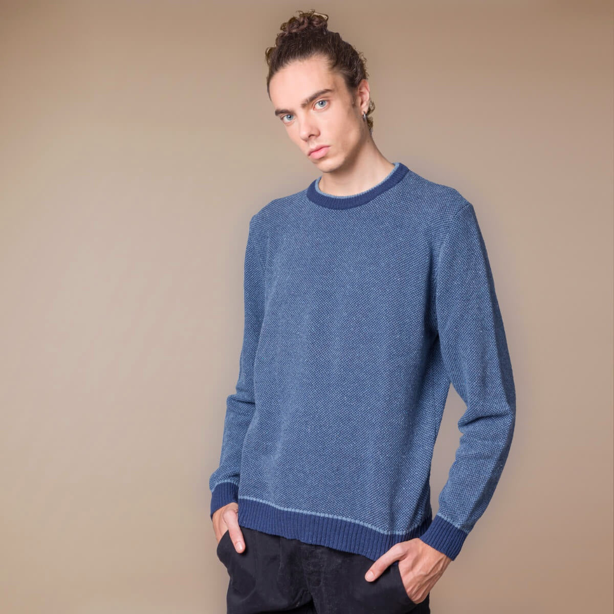 Pull Coton Renzo Bleu atlantique