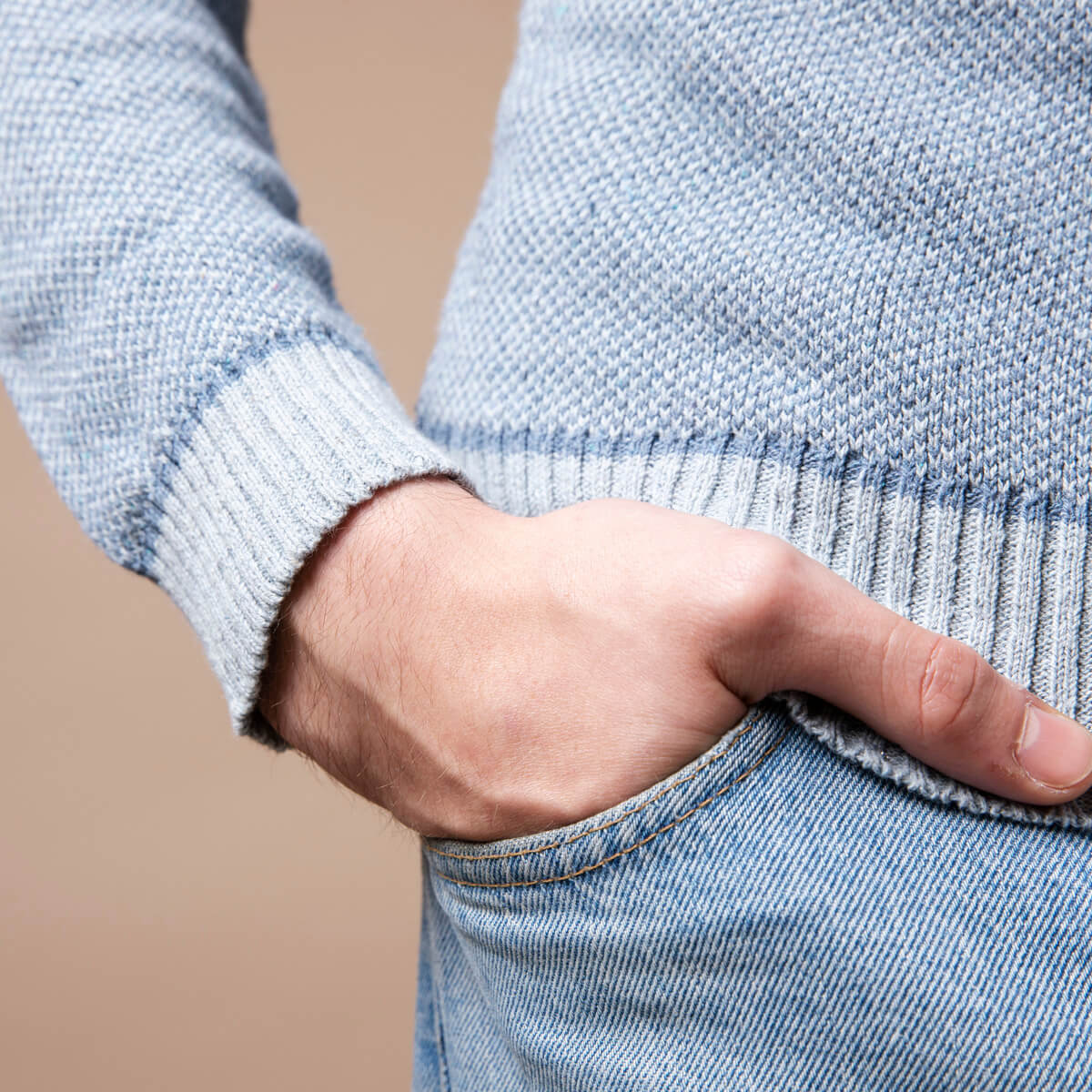 Pull Coton Renzo Bleu méditerranée
