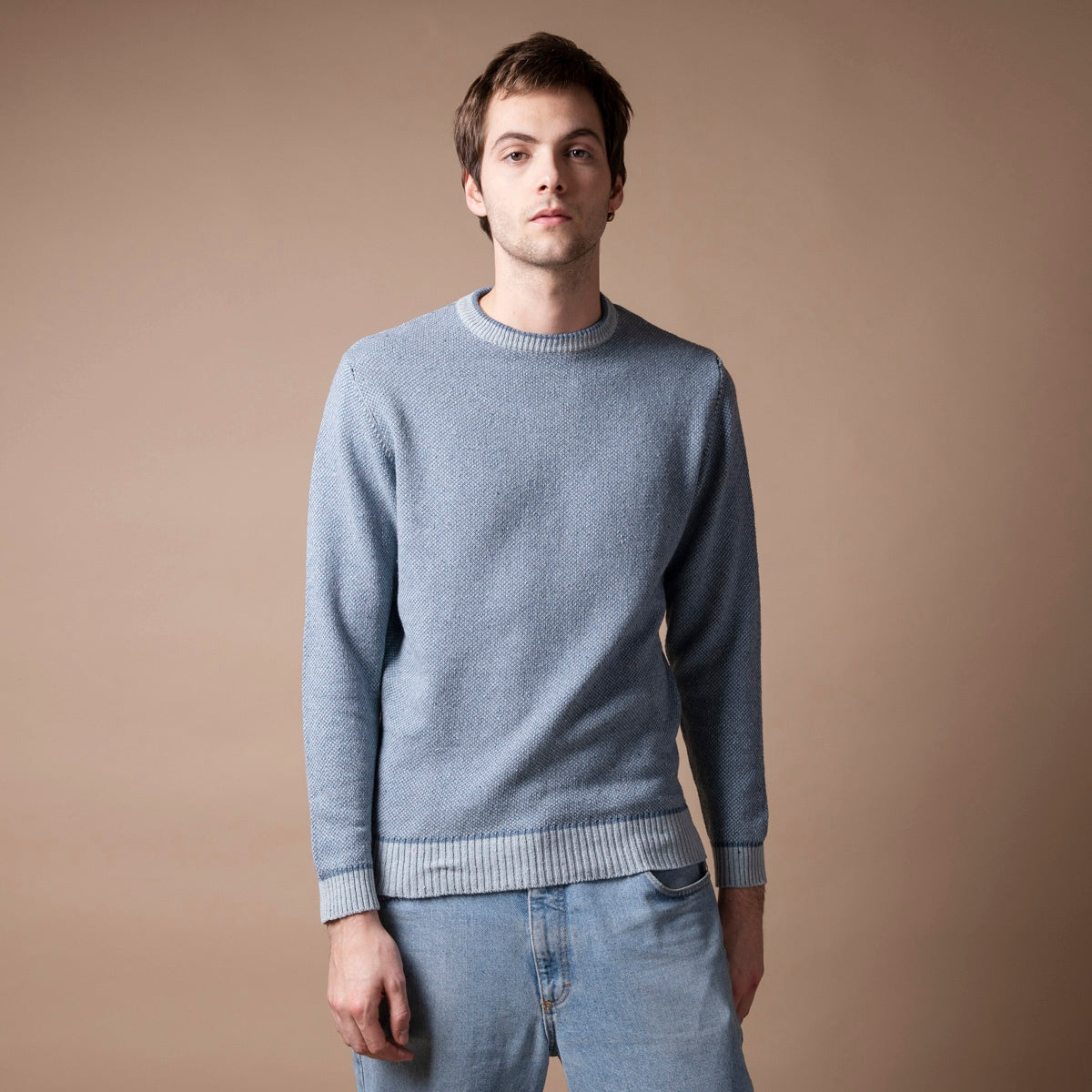 Pull Coton Renzo Bleu méditerranée