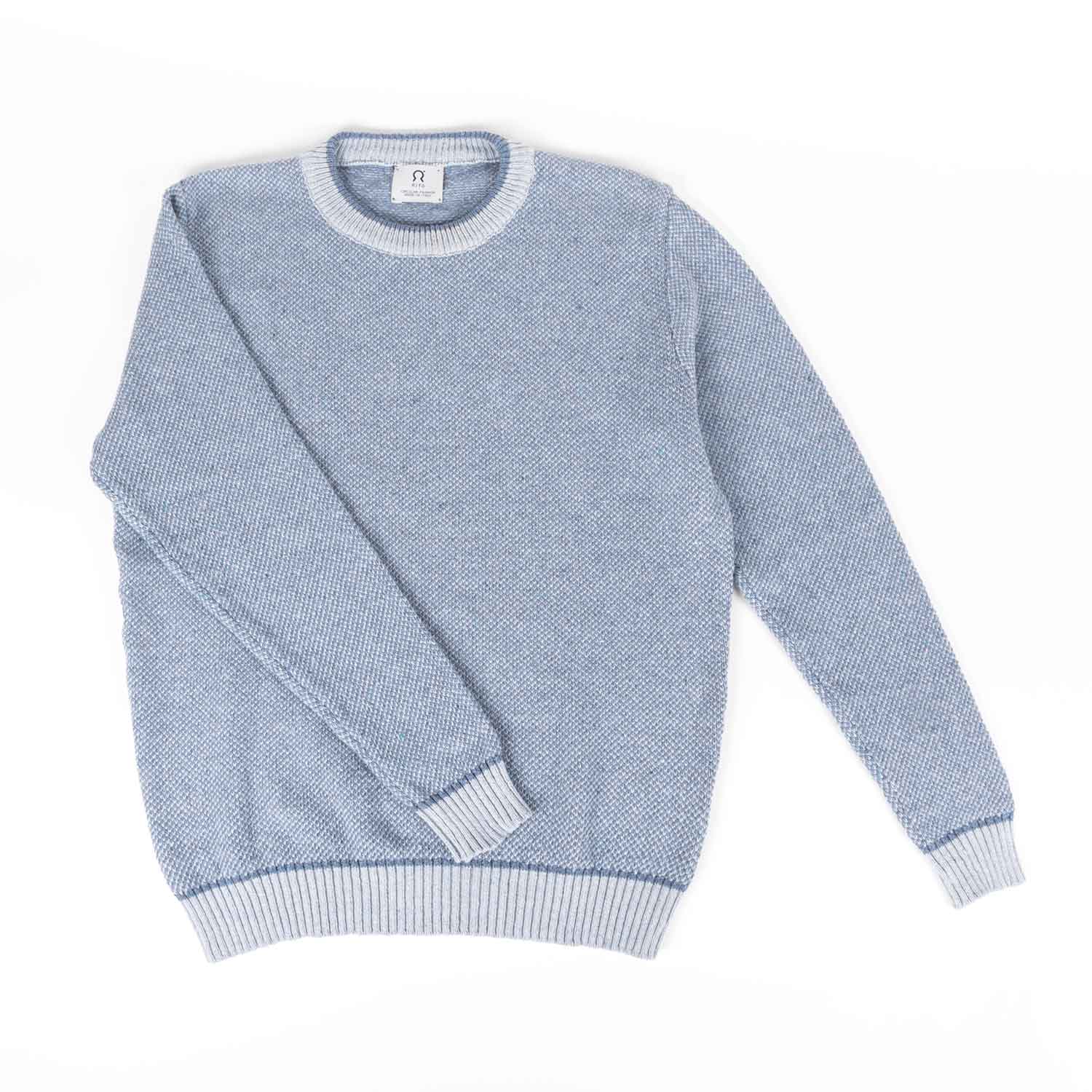 Pull Coton Renzo Bleu méditerranée 