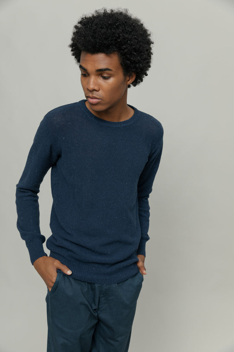 Gino Recycled Cotton Sweater Baltic Blue