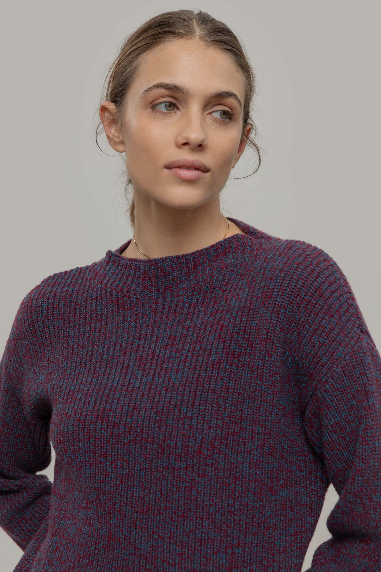 Pullover Melissa Bordeaux Blau Meliert