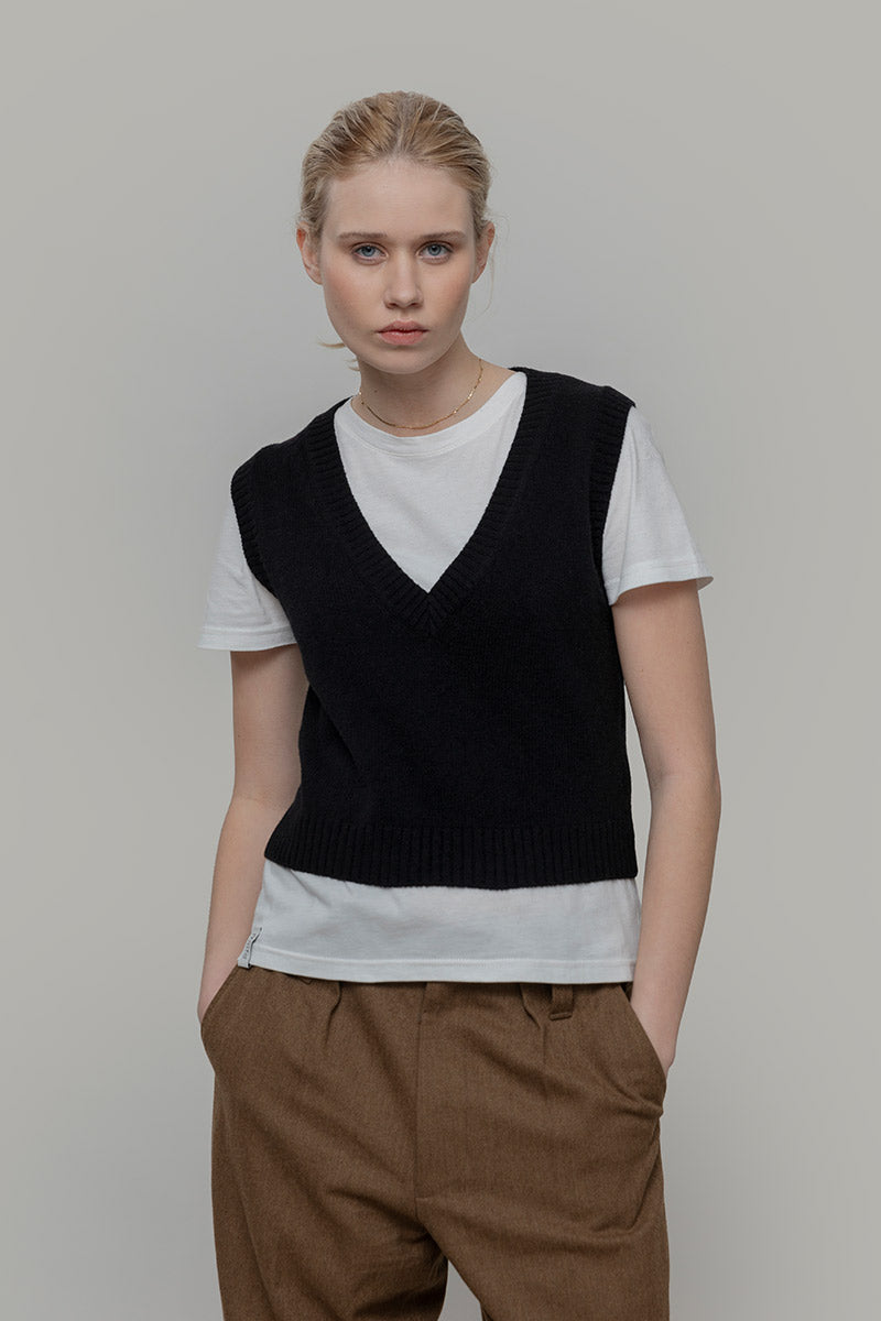 Ärmelloser Pullover Melania Schwarz