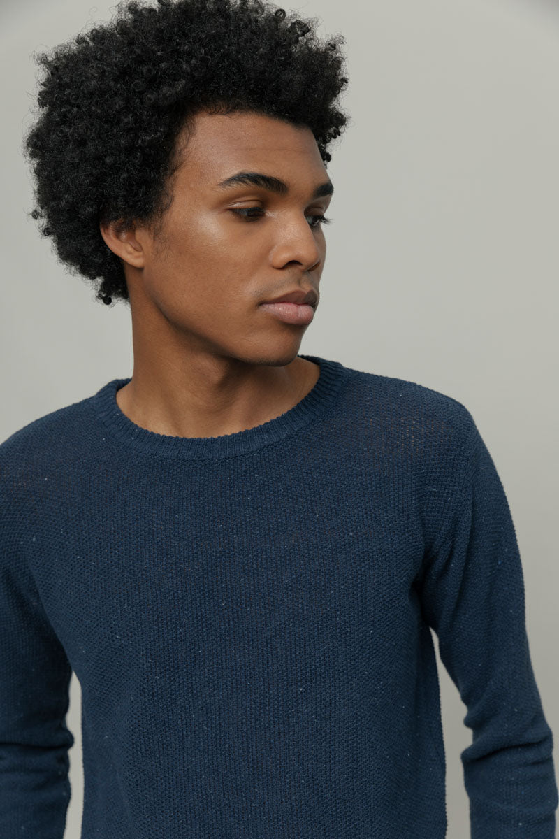 Gino Recycled Cotton Sweater Baltic Blue