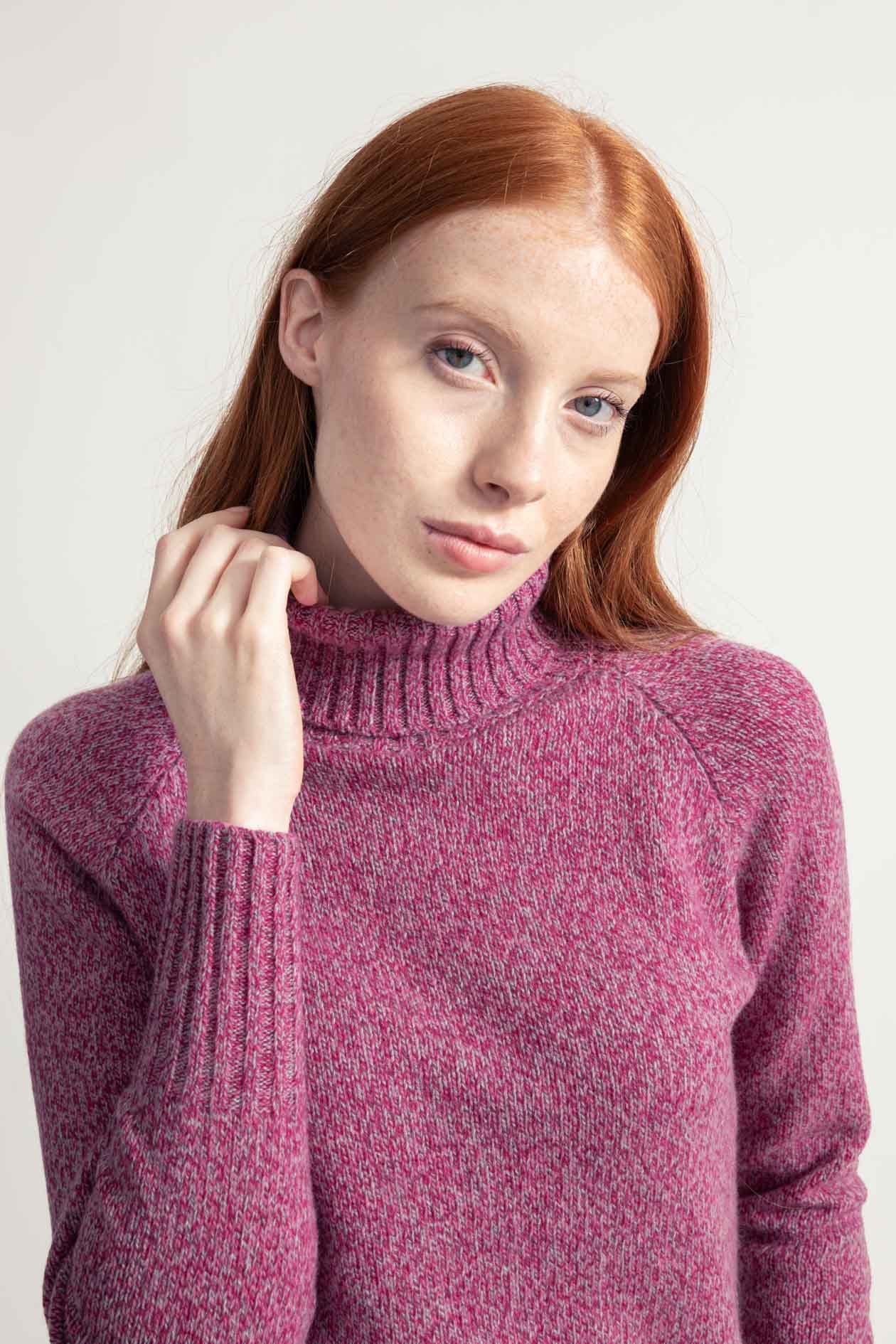 Women cashmere turtleneck Susanna Pink