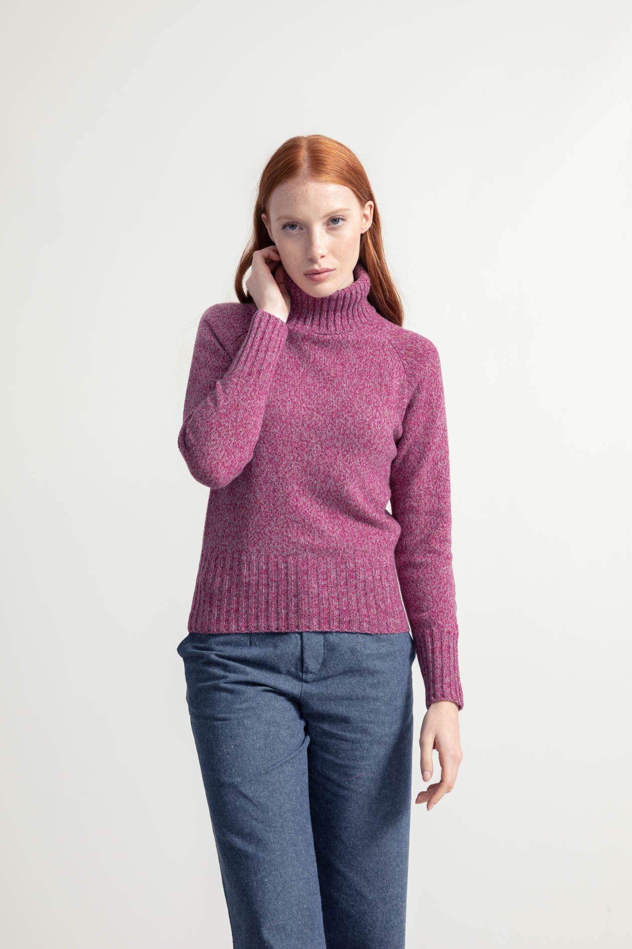 Women cashmere turtleneck Susanna Pink