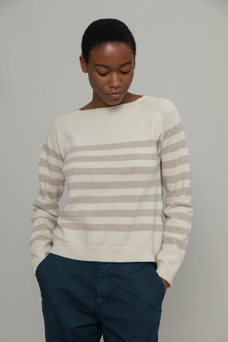 Striped Sweater Susi beige