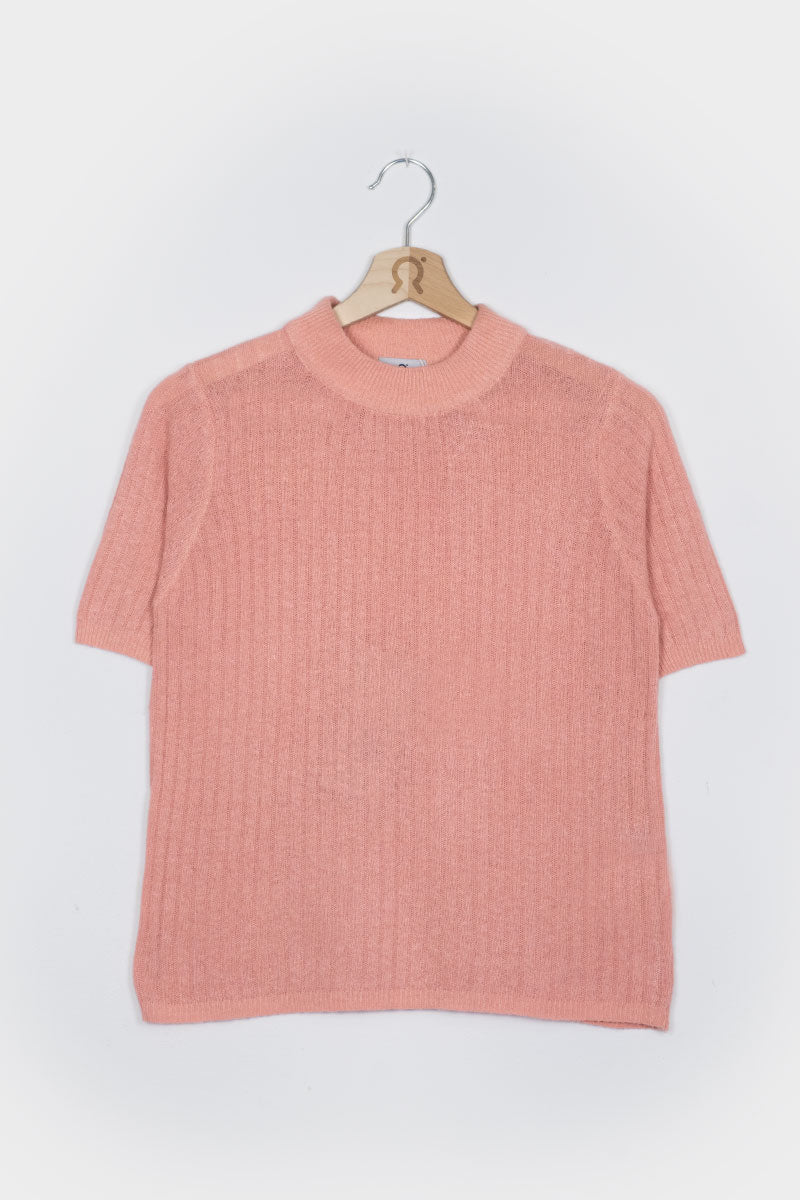 Recycled silk top Renza Flamingo pink