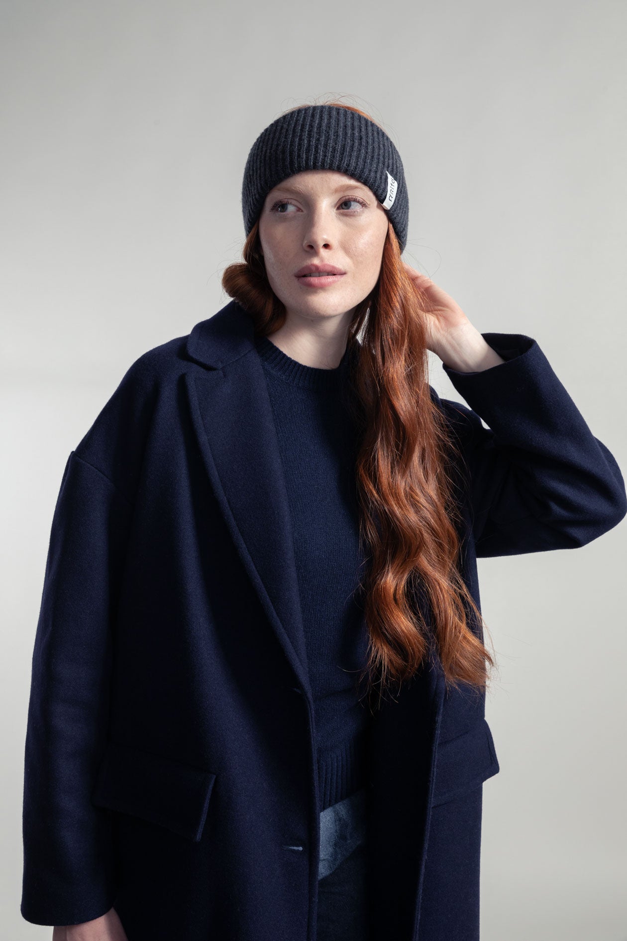 Women cashmere headband Lara Grey