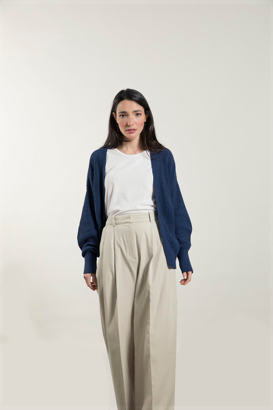 Gilet léger en coton Cara Bleu Foncé