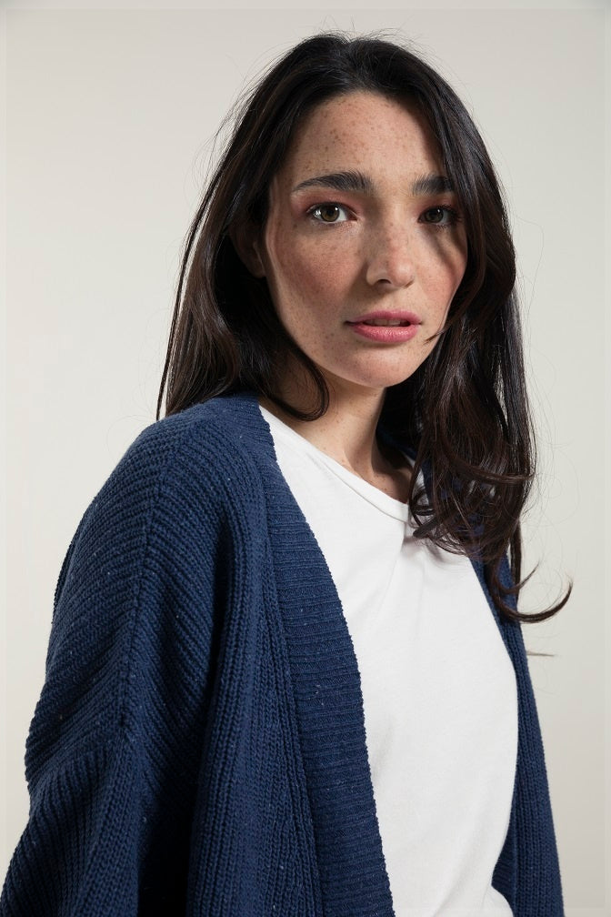 Gilet léger en coton Cara Bleu Foncé