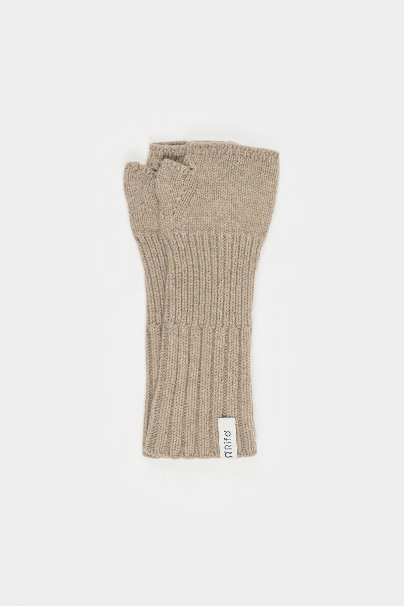 Damen Armstulpen aus recyceltem Kaschmir Tamara Beige