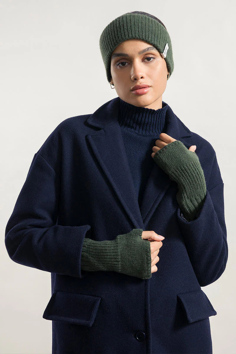 Damen Armstulpen aus recyceltem Kaschmir Tamara Grün