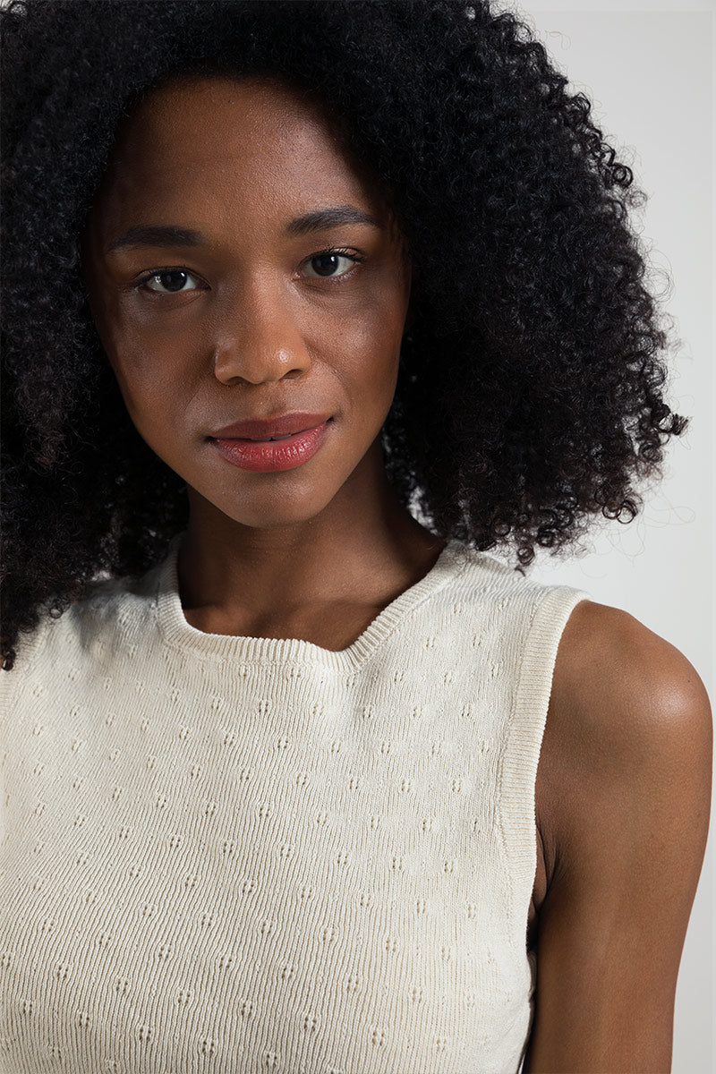 Débardeur femme en coton Gianna Ecru
