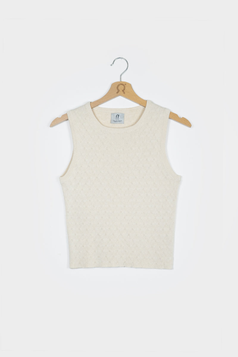 Débardeur femme en coton Gianna Ecru