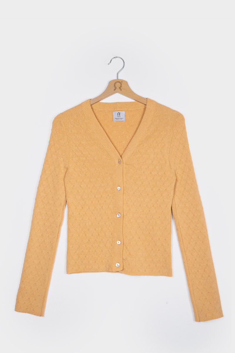 Gilet femme été en coton recyclé Carla orange